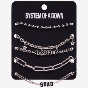System Of A Down Toxicity Chain Bracelet Set SOAD Hot Topic Metal Music NuMetal‎